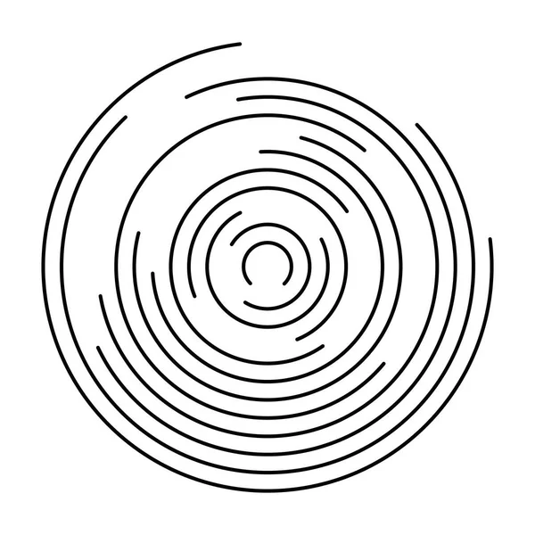 Dunne zwarte lijn vortex — Stockvector