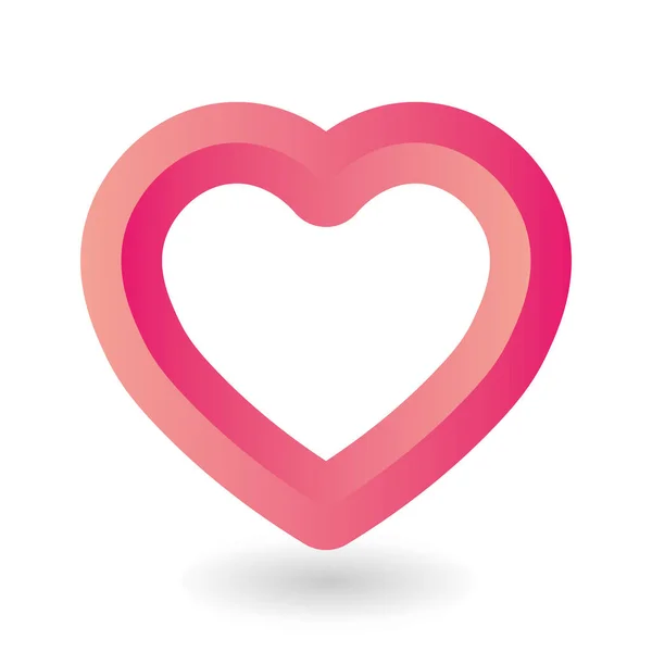 Pink 3D-like heart — Stock Vector