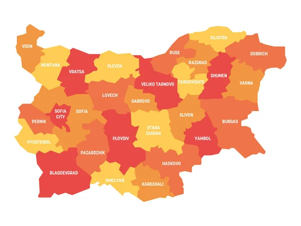 Болгария - карта провинций — стоковый вектор