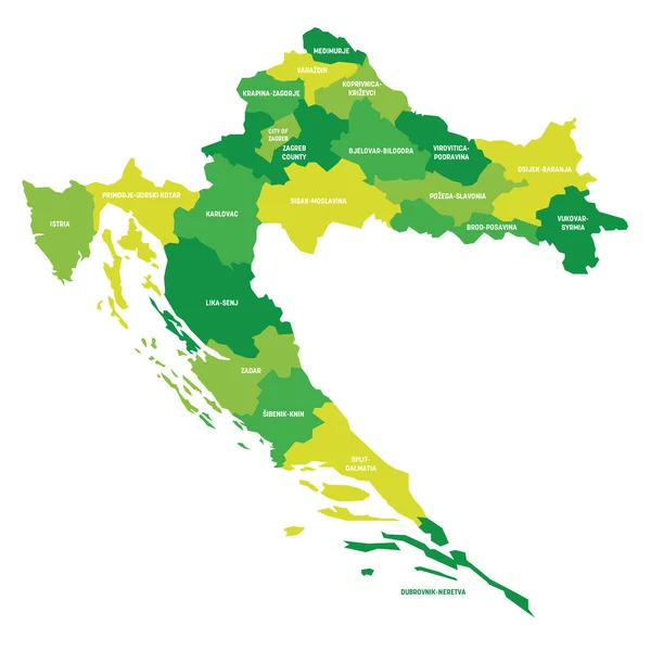 Kroatië - kaart van provincies — Stockvector