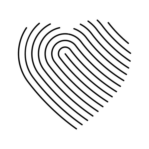 Odcisk palca zaprojektowany ikona serca — Wektor stockowy