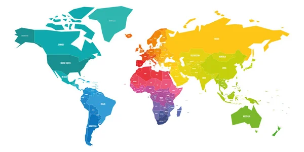 Carte du monde coloré — Image vectorielle