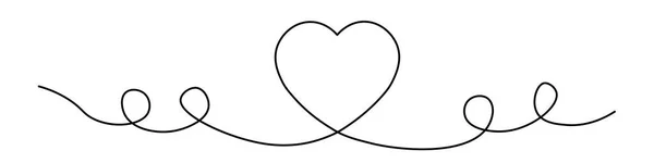 Handgezeichnetes Herz mit einer dünnen Linie — Stockvektor