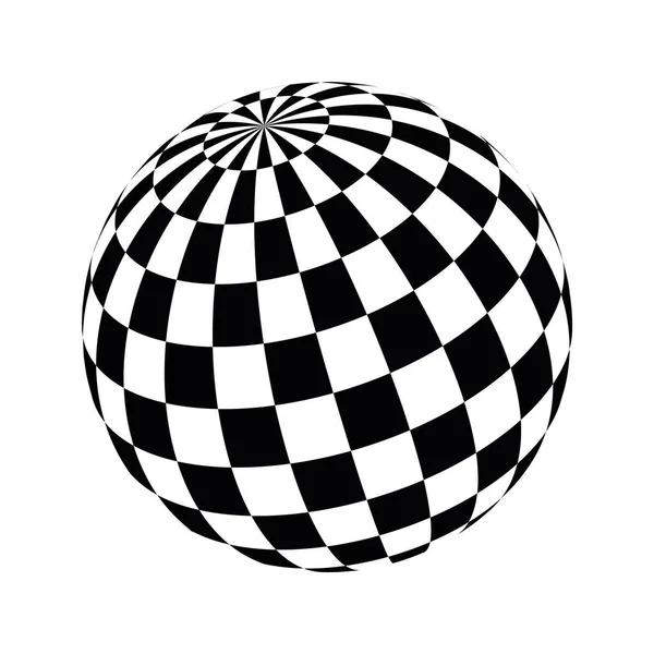 Globo xadrez em preto e branco —  Vetores de Stock