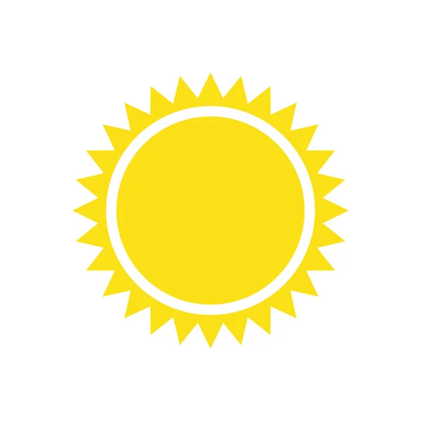 Yellow sun simple flat icon — Stock Vector