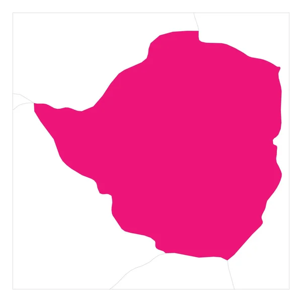 Mapa de Zimbabwe rosa resaltado con los países vecinos — Vector de stock