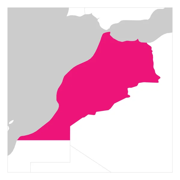 Map of Morocco pink highlighted with neighbor countries — Stockvector