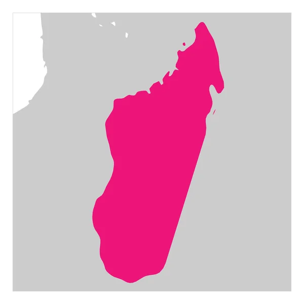 Mapa de Madagascar rosa resaltado con los países vecinos — Vector de stock