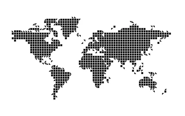 Карта мира чёрная пунктирная мозаика — стоковый вектор