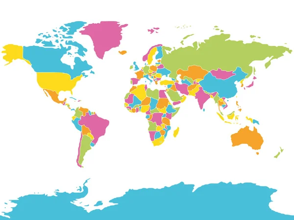 Minimalistische Weltkarte mit abgerundeten Grenzen — Stockvektor