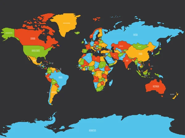 Fronteira lisa simplificada Mapa do mundo —  Vetores de Stock
