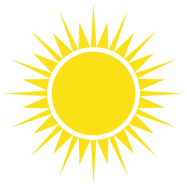 Sol amarillo icono plano simple — Vector de stock