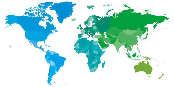 Kolorowa mapa polityczna świata — Wektor stockowy