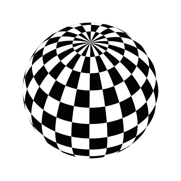 Karo-Globus in schwarz-weiß — Stockvektor