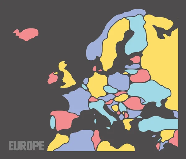 Gładka mapa kontynentu europejskiego — Wektor stockowy