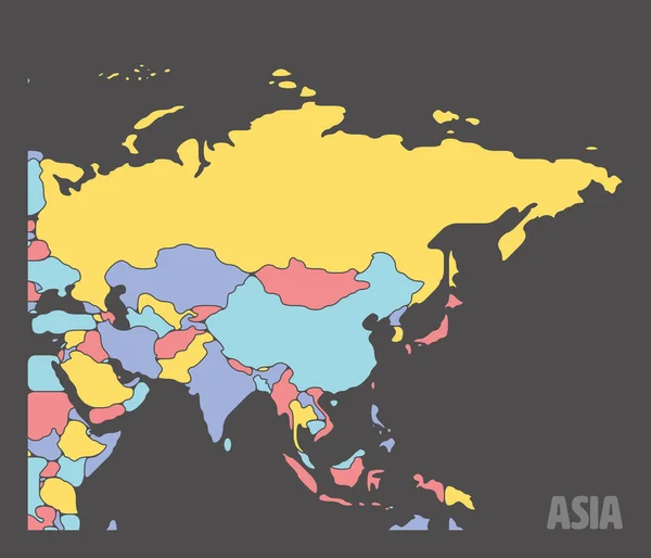 Плавная карта Азиатского континента — стоковый вектор