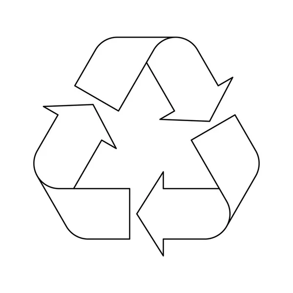 Schwarze Umrisse Universal Recycling Symbol — Stockvektor