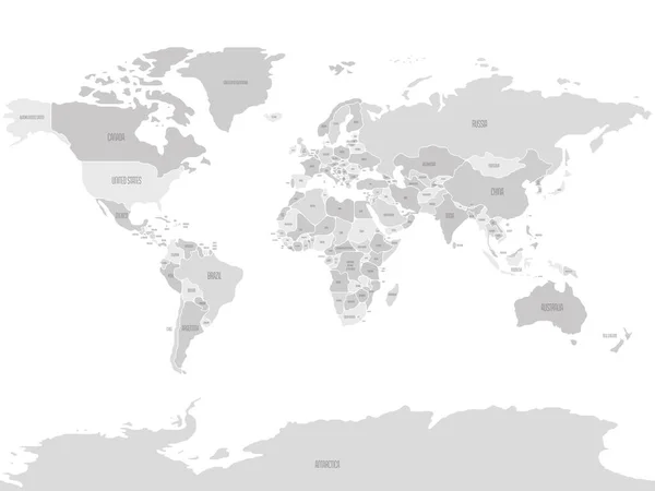 Frontière lisse simplifiée Carte du monde — Image vectorielle