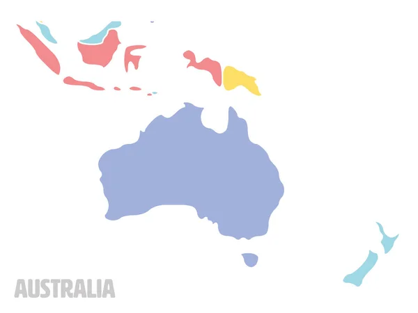 オーストラリア大陸の滑らかな地図 — ストックベクタ