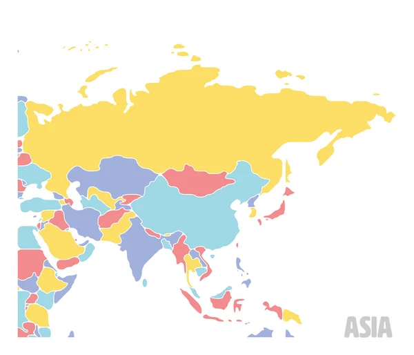 Carte lisse du continent asiatique — Image vectorielle