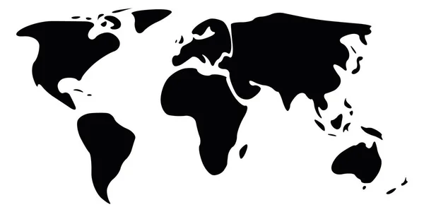Mapa de contorno liso de Mundo — Vector de stock