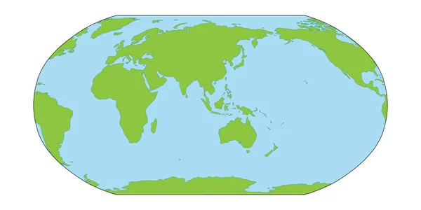 Mapa del mundo silueta en la proyección Robinson — Vector de stock