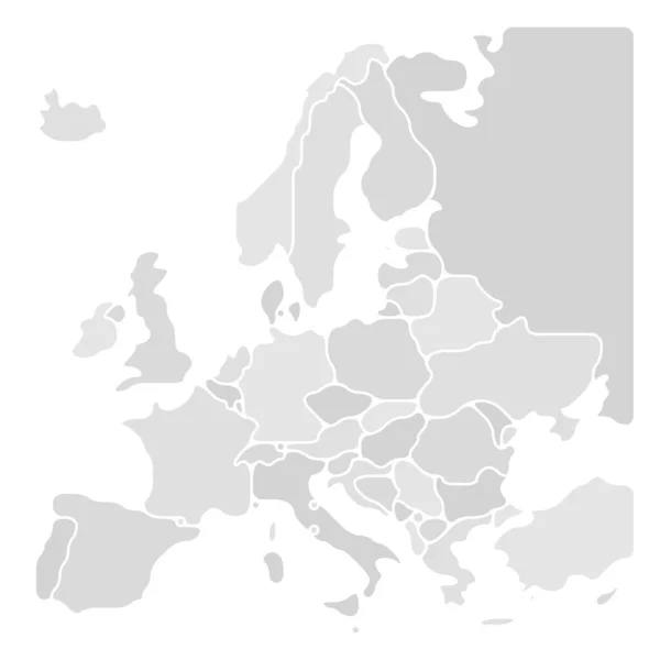 Mapa liso simplificado da Europa — Vetor de Stock