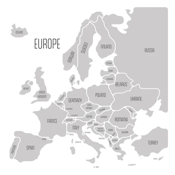 Mapa simplificado de Europa — Vector de stock