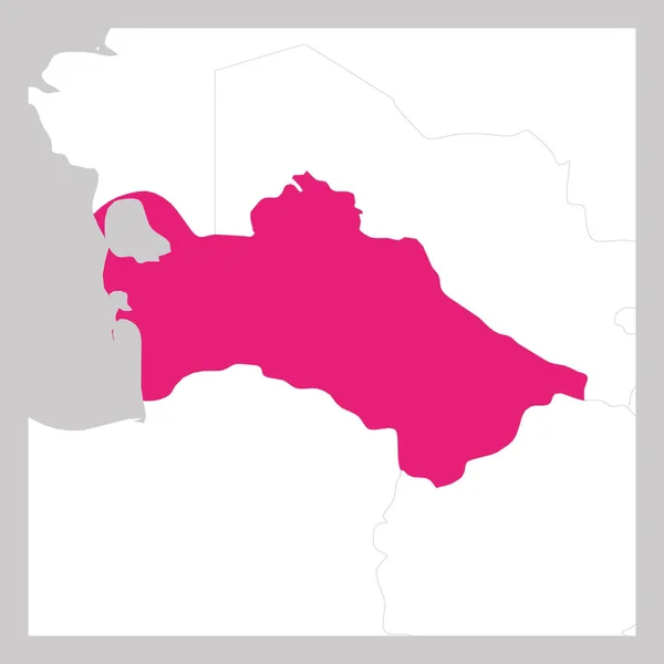 隣国とのピンクのトルクメニスタン地図 — ストックベクタ