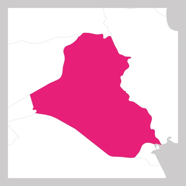 Mapa Iráku růžová zvýrazněná sousedními zeměmi — Stockový vektor