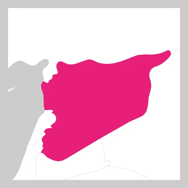 Mapa Sýrie růžová zvýrazněná sousedními zeměmi — Stockový vektor