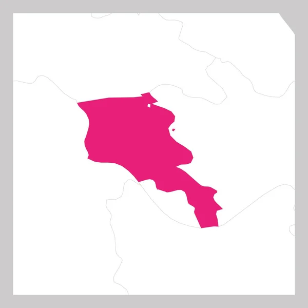 Mapa Arménie růžová zvýrazněná sousedními zeměmi — Stockový vektor