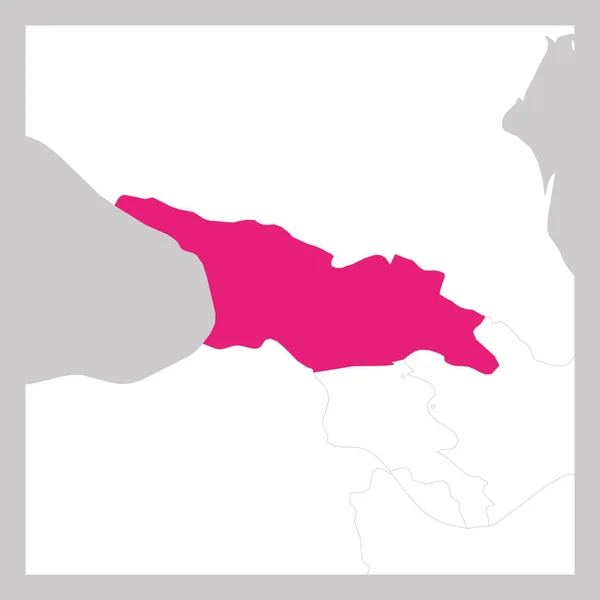 Mapa Gruzie růžová zvýrazněná sousedními zeměmi — Stockový vektor