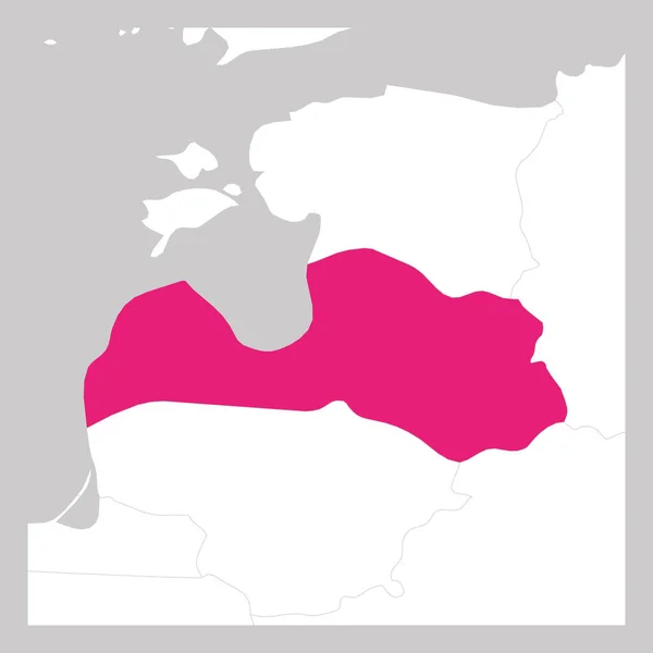 Lettország rózsaszín térképe a szomszédos országokkal — Stock Vector