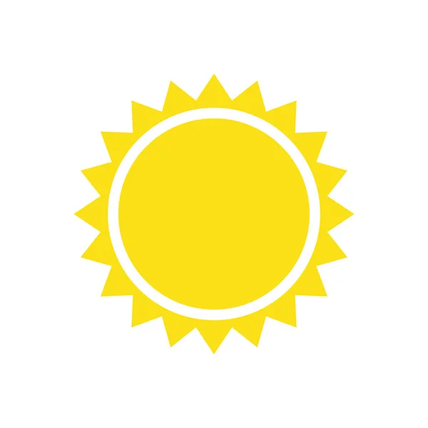 Yellow sun simple flat icon — Stock Vector