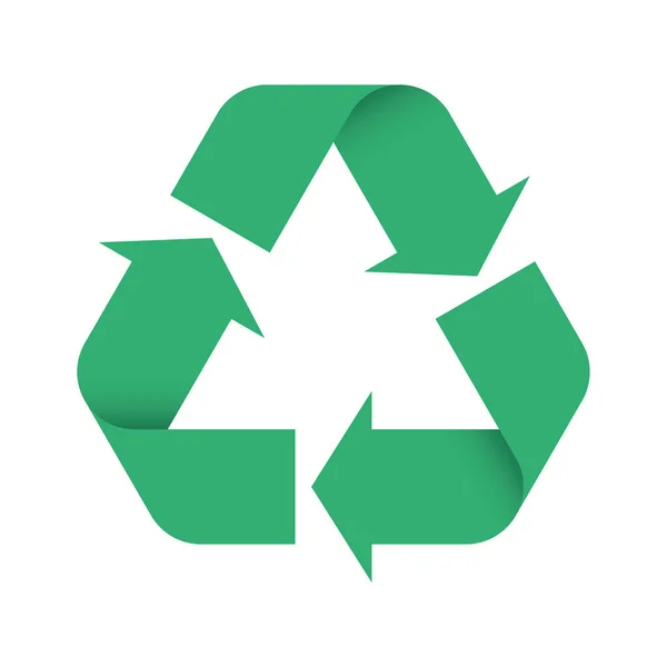 3D Green Universal Recycling Symbol — Stock Vector