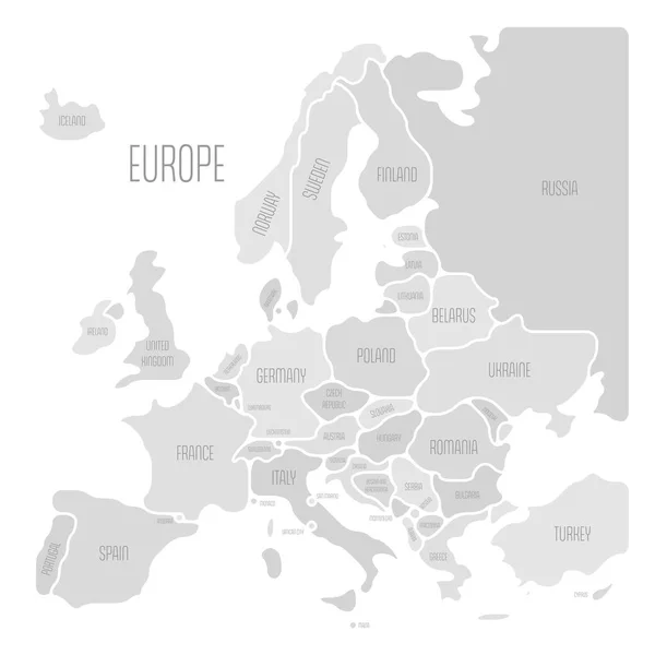 Упрощенная гладкая карта Европы — стоковый вектор