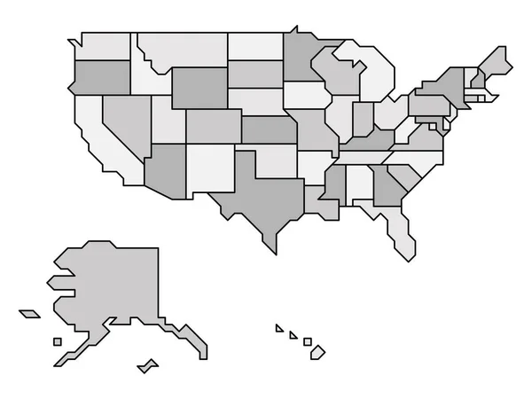 Generalized retro map of USA — стоковий вектор