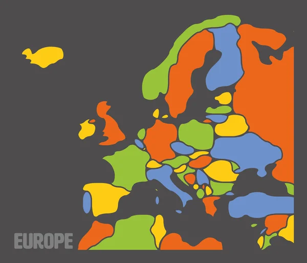 Carte lisse du continent européen — Image vectorielle