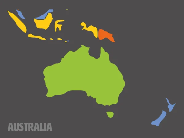 Carte lisse du continent australien — Image vectorielle