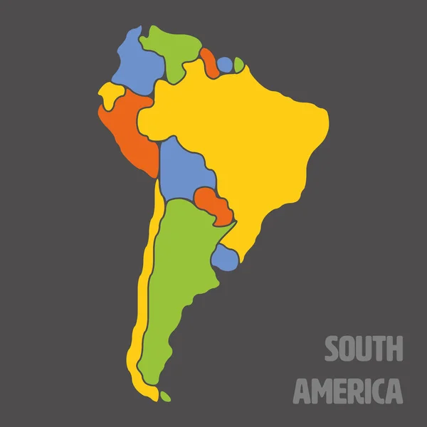 Mappa liscia del continente sudamericano — Vettoriale Stock