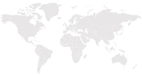 Frontera lisa simplificada Mapa del mundo — Vector de stock