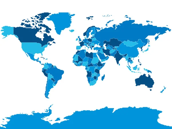 Frontera lisa simplificada Mapa del mundo — Vector de stock