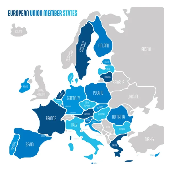 Zjednodušená hladká mapa EU — Stockový vektor