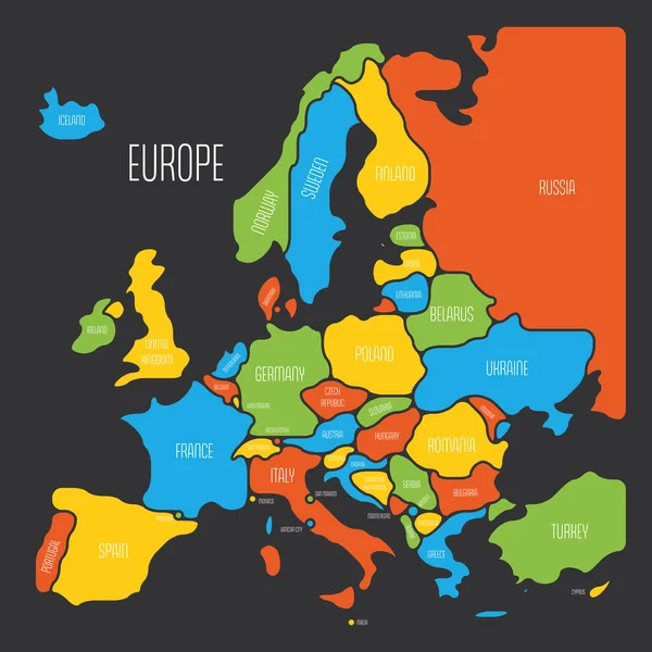 Mapa liso simplificado da Europa —  Vetores de Stock