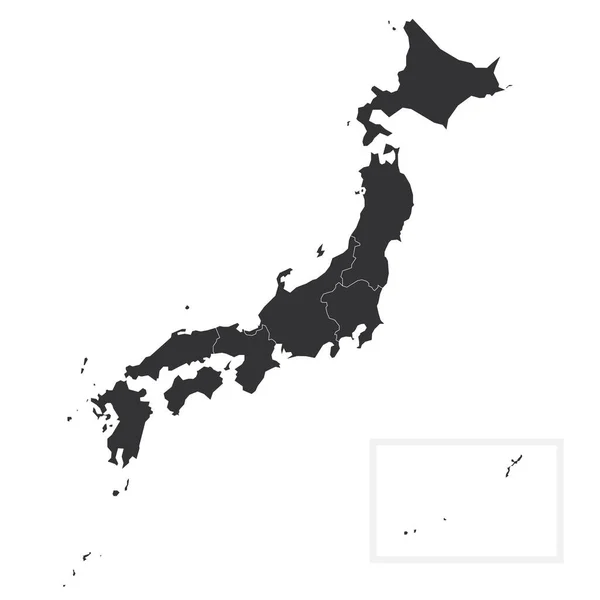 Japon - carte administrative des régions — Image vectorielle