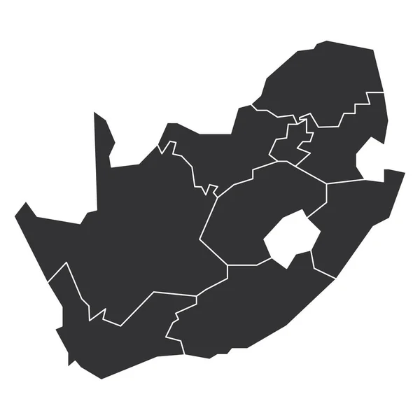 África do Sul - mapa das províncias —  Vetores de Stock