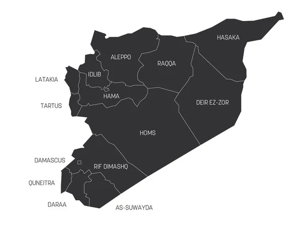 Сирия - политическая карта провинций — стоковый вектор