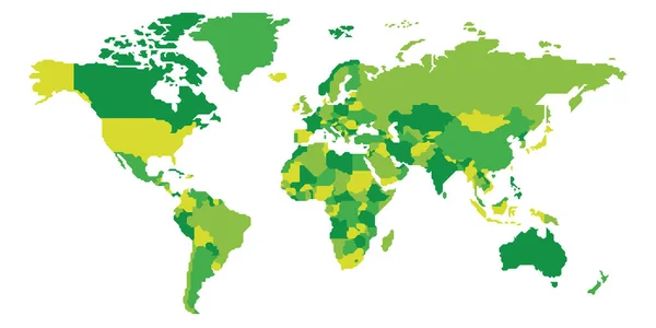 Förenklad smidig gräns Världskarta — Stock vektor