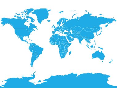 Simplified smooth border World map clipart